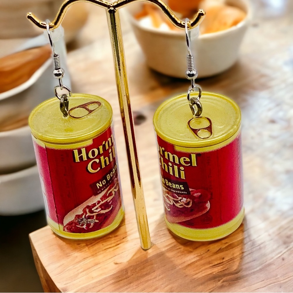 Hormel chili novelty earrings